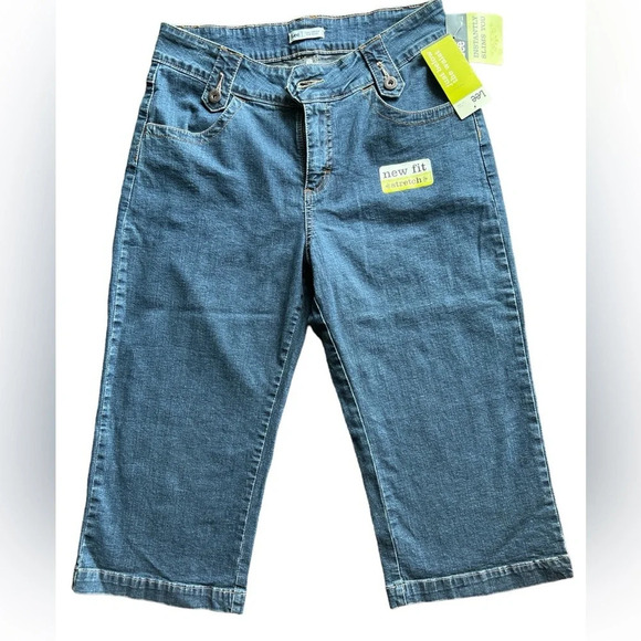 Lee Cropped Jeans Size 8 Authentic Y2K New With Tags Denim - Picture 1 of 5